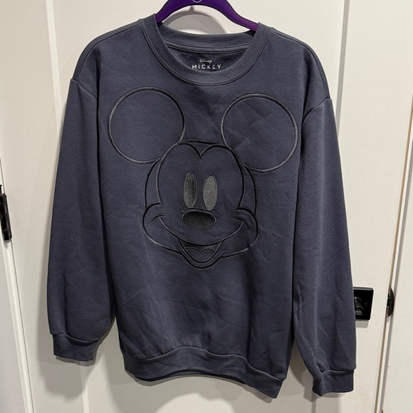 Disney Tops - Disney Mickey Mouse Slate Gray Crewneck Sweater EUC